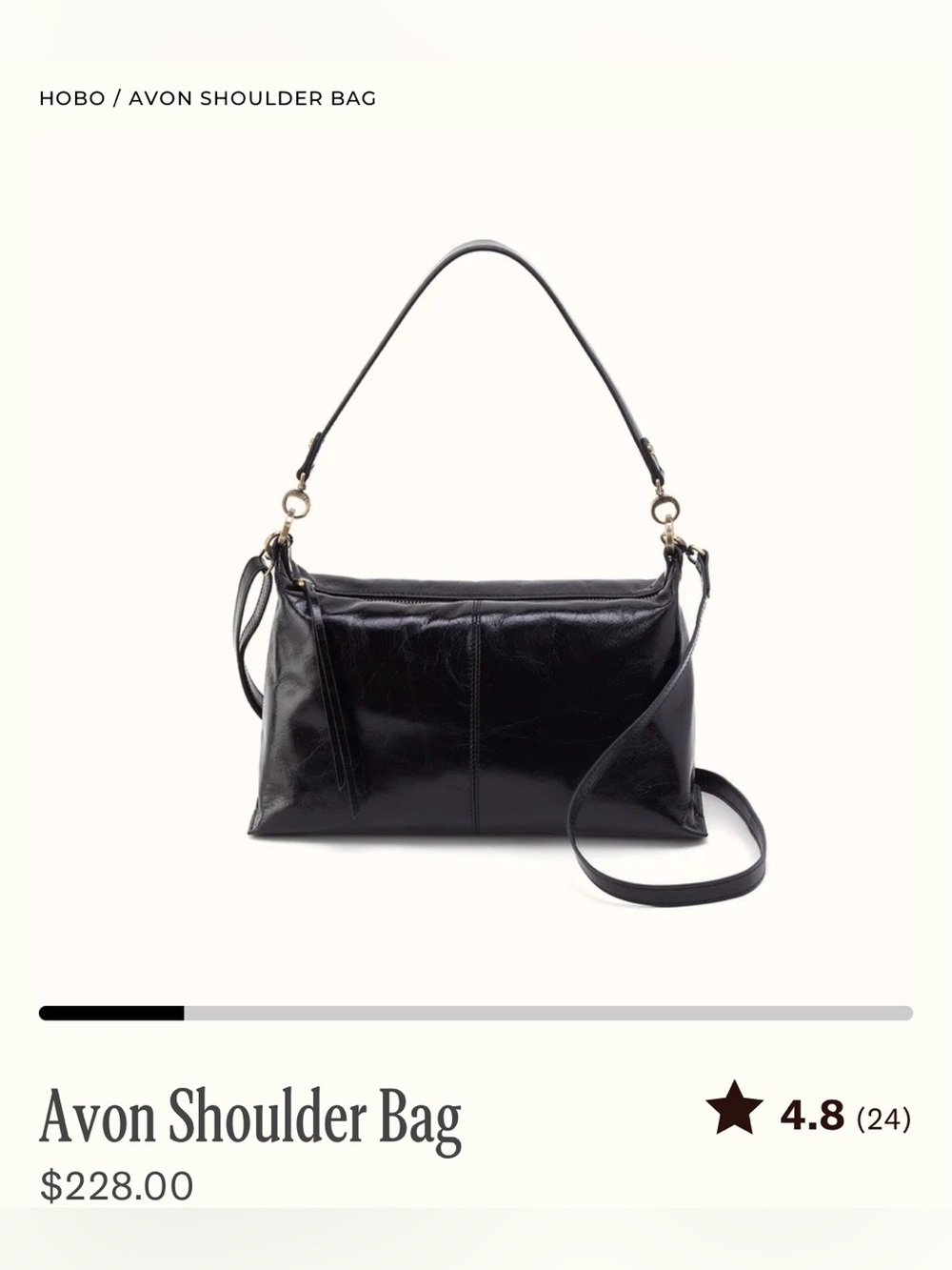 NWT Hobo Avon Bag Polished Black - Picture 3 of 5